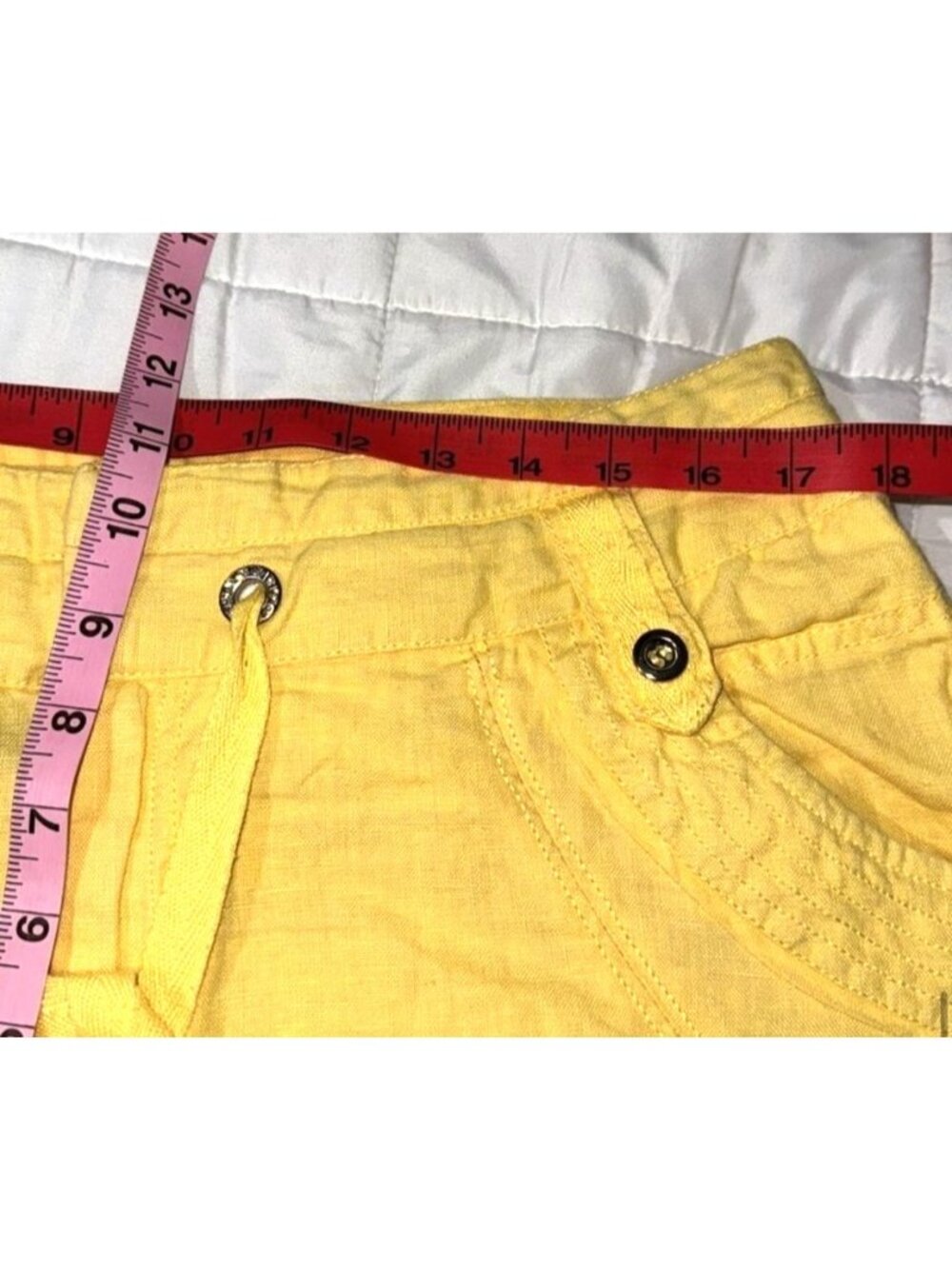 INC International Concepts Womens Yellow Linen Pants Size 14 - Picture 11 of 12